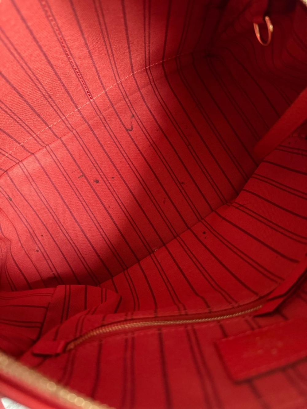 Louis Vuitton Red Monogram Embossed Satchel with Gold Hardware - Picture 7 of 12